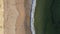 Aerial of waves on a beach