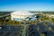 Aerial wide angle image Tropicana Field St Petersburg Florida US