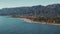 Aerial wide footage of coast line on California Coast at sunny day.