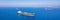 Aerial wide shot of Crude Oil Tankers ships anchorage near sea port