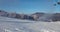 Aerial wiev, Skiing, Ski resort in the Carpathians, Snow cannons, Trantscarpathian