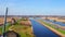Aerial from windmills at Kinderdijk in the Netherlands