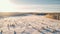 Aerial Winter Landscape With Trees: Anamorphic Lens Flare Stock Photo