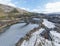 Aerial winter panorama of Pancharevo lake, Bulgaria