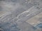 Aerial winter snow landscape view of rural and city land between Minneapolis Minnesota and Indianapolis Indiana with stark contras