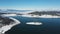 Aerial winter view of Batak Reservoir, Bulgaria