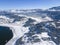 Aerial winter view of Batak Reservoir, Bulgaria