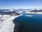 Aerial winter view of Batak Reservoir, Bulgaria