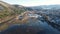 Aerial winter view of Pancharevo lake, Bulgaria