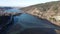 Aerial winter view of Pancharevo lake, Bulgaria