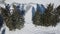 Aerial winter view of Rhodope Mountains around resort of Pamporovo, Bulgaria