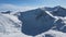 Aerial Winter view of Rila mountain near Musala peak, Bulgaria