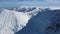 Aerial Winter view of Rila mountain near Musala peak, Bulgaria