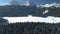 Aerial winter view of snow covered Black lake in Durmitor mountains national park