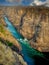 Aerial of the Zambezi river below the Victoria Falls