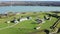 Aerial zoom of historic Fort George National Historic Site in Niagara-on-the-Lake, Ontario, Canada 4K