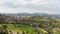 Aerial zoom in popular tourist attraction Pano Lefkara village on Cyprus, Europe. Flying over majestic cityscape with greek