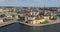 Aerial zoom in view on Riddarholmen island in Stockholm