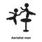 Aerialist man icon vector isolated on white background, logo con