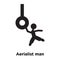 Aerialist man icon vector isolated on white background, logo con