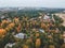 Aerialphoto suburbs of St. Petersburg. Country houses, forests, coastline of the Baltic sea