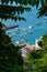 Aerialview of the seascape and marina in Vico Equense,Italy.