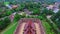 Aerialview of Wat Ton Khen, old wooden temple in lanna style, Chiang Mai, Thailand