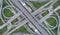 Aeriel view highway road intersection for transportation or traffic background