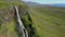 Aero frame from iceland, nature, mountains and waterfall