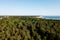 Aero photo drone beach palanga lithuania on a sunny day