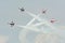 Aerobatic flying display by Republic of Singapore Air Force (RSAF) Black Knights at Singapore Airshow