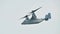 Aerobatic flying display by US Air Force (USAF) MV-22 Osprey tilt-rotor aircraft at Singapore Airshow