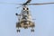 Aerobatic helicopter pilots training in the sky of the city. Puma elicopter, navy drill. Aeroshow