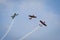 Aerobatic planes in the sky