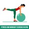Aerobic icons. Ball exercise