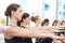 Aerobic Pilates personal trainer group class