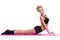 Aerobics fitness woman exercising isolated in full