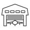 Aerodrome hangar icon, outline style