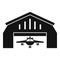 Aerodrome hangar icon, simple style