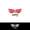 Aerodynamics fly Wing logo concept with arrow letter A creative aircraft aviation icon symbol