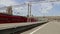Aeroexpress Train at the Paveletsky railway station and passengers. Moscow, Russia