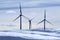 Aerogenerator electric windmills snow mountain