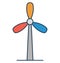 Aerogenerator, whirligig Vector Icon can be easily modified or edit