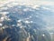 Aerophotography of swiss alps with clouds