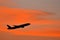 Aeroplane with beautiful sunset