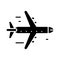 Aeroplane black icon, concept illustration, vector flat symbol, glyph sign.