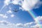 Aeroplane Clouds And Rainbow