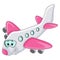 Aeroplane funny cartoon vector illustration