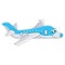 Aeroplane funny cartoon vector illustration