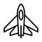 Aeroplane icon or logo in  outline